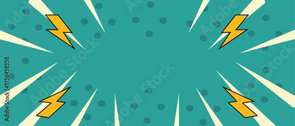 Obraz Comic Style Background Pack, retro, cartoon, superhero, explosion,