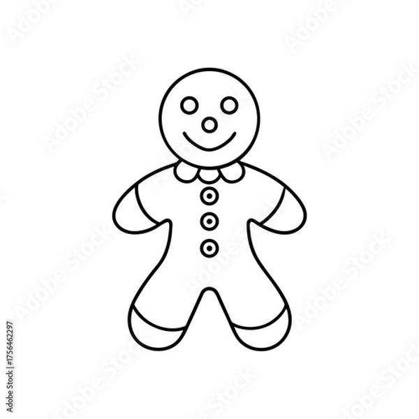 Obraz Gingerbread man outline image on transparent background