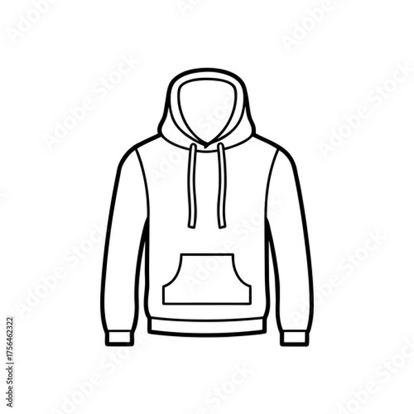 Obraz Outline of a hooded sweatshirt on transparent background