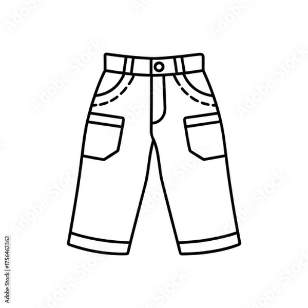 Obraz Outline of cropped pants item on transparent background