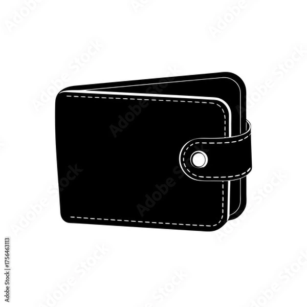 Fototapeta Brown leather wallet closed design vector illustration scalable icon for commerce