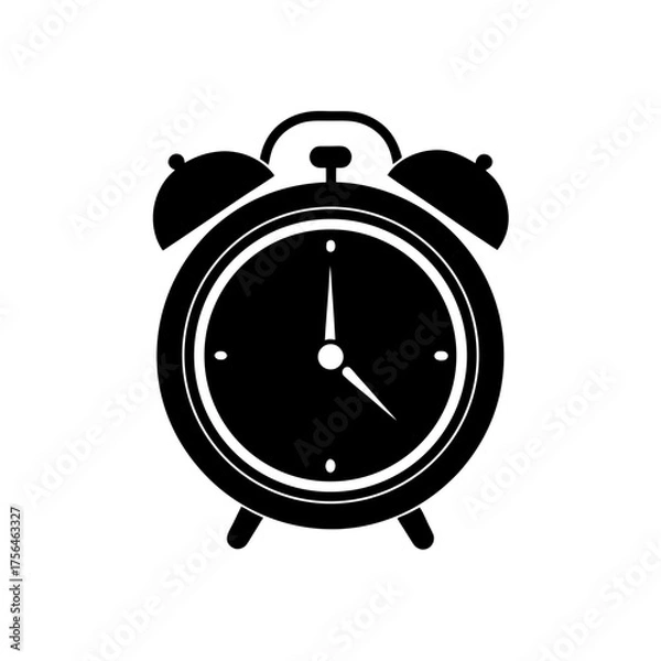 Fototapeta Golden twin bell alarm clock vector illustration iconic design timeless object