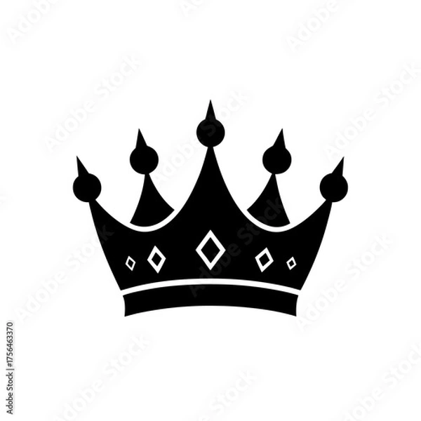 Fototapeta Golden crown with red jewels luxury icon scalable vector illustration for royalty and prestige