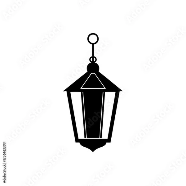 Fototapeta Golden lantern hanging icon vector illustration scalable symbol object graphic design