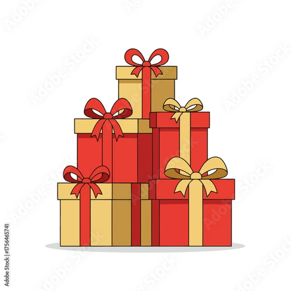 Obraz Gift Box Stack Vector Illustration