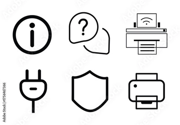 Obraz Black outline vector icon design