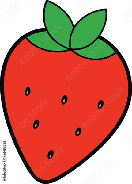 Obraz Strawberry vector isolated on transparent background