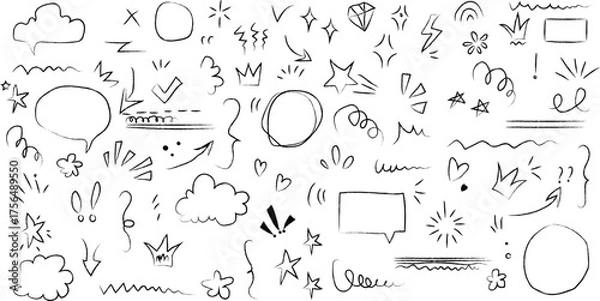 Obraz Doodle Sketch Elements Vector Illustration For Graphic Design And Creative Projects
