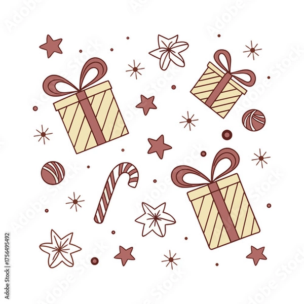 Fototapeta  Christmas gift pattern vector file