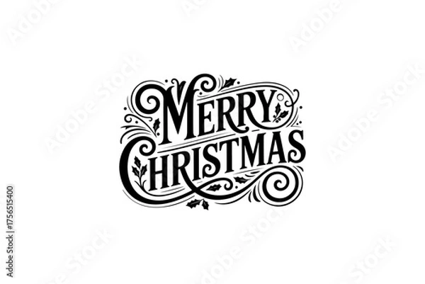 Fototapeta Elegant Merry Christmas Typography Design