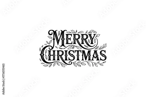 Fototapeta Elegant Merry Christmas Typography Design