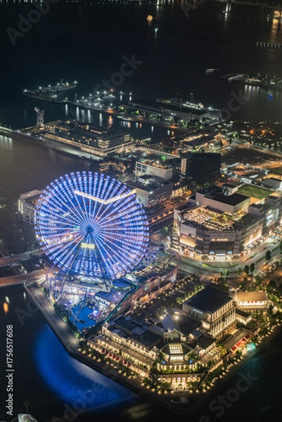 Obraz 横浜ランドマークタワーから望むよこはまコスモワールドの夜景