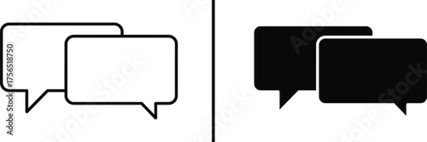 Obraz Conversation Bubbles: Dialogue illustration, capturing the essence of communication, a design to depict conversation, in both negative and positive space, symbolizing the power of words.