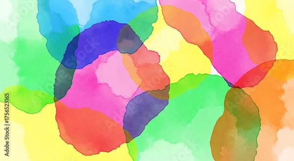 Fototapeta Abstract watercolor background with vibrant colorful paint splashes