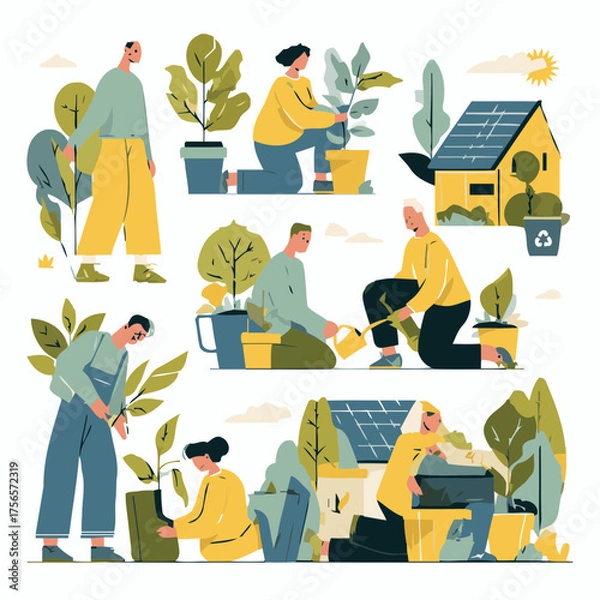 Obraz Forest volunteer team vector