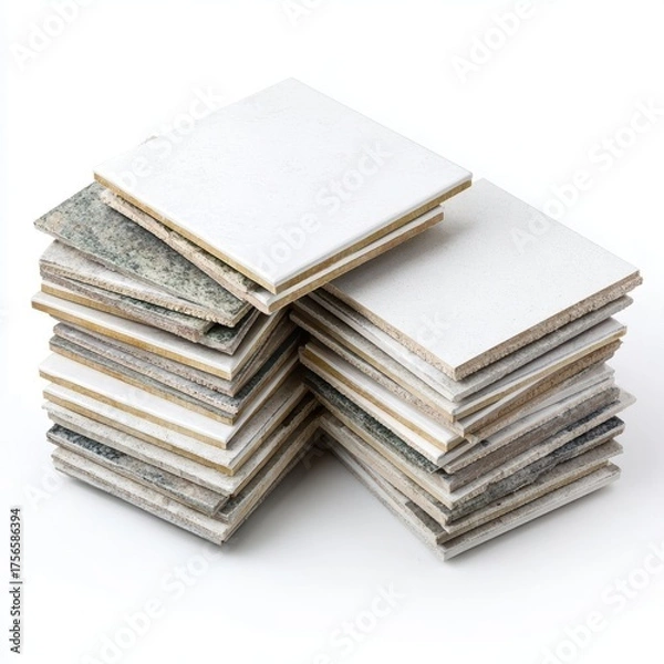 Obraz Various tiles stacked for building projects.