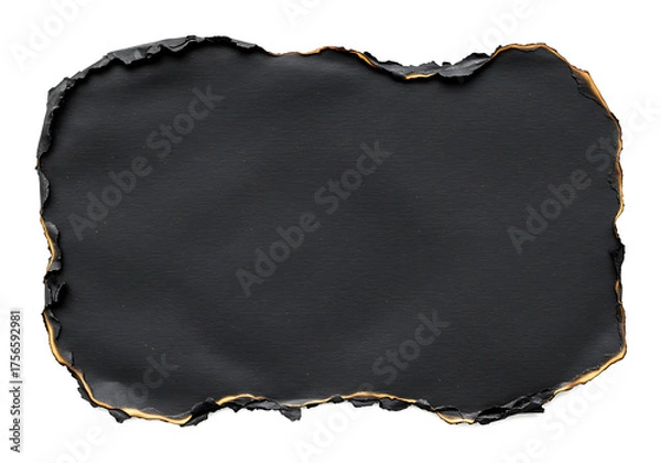 Fototapeta Textured black paper with scorched edges, ideal for creative designs