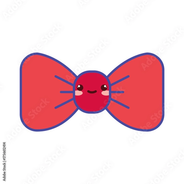 Obraz Cute Kawaii Christmas Bow Vector