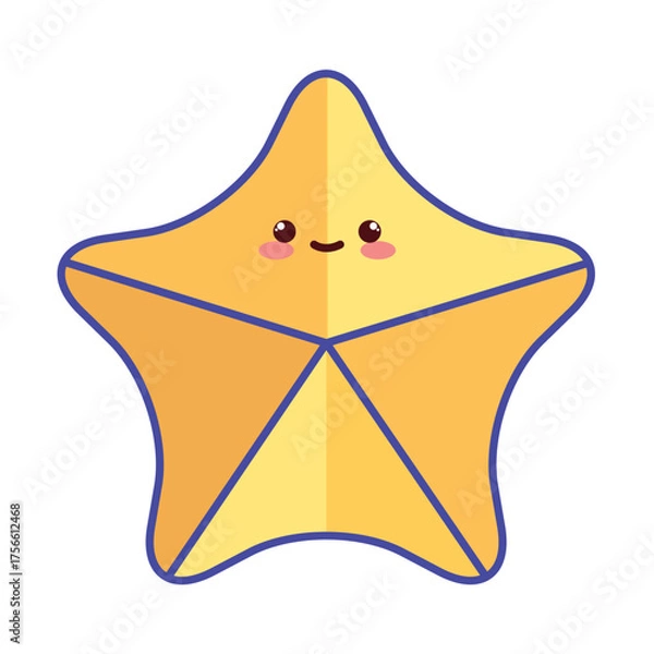 Obraz Cute Kawaii Christmas Star Vector