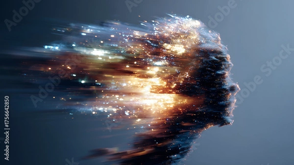 Obraz Shattered Light Face in Motion