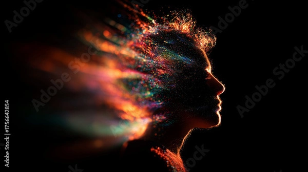 Obraz Shattered Light Face in Motion