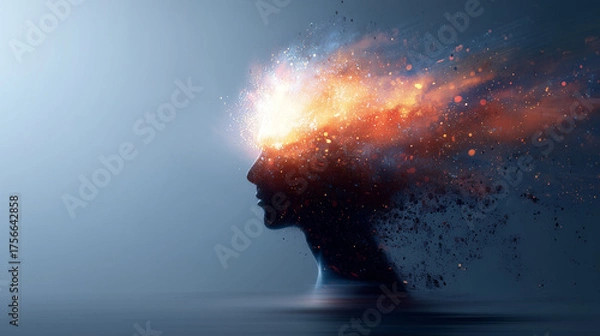 Obraz Shattered Light Face in Motion