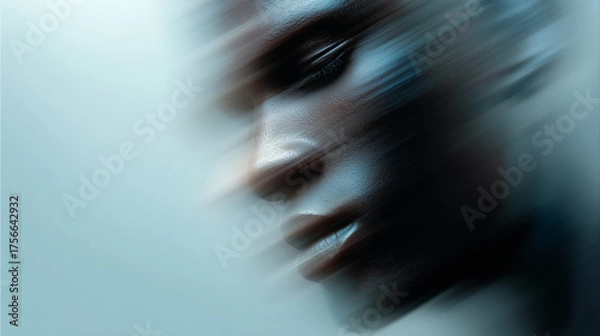 Obraz Dramatic Male Portrait with Soft Light and Motion Blur