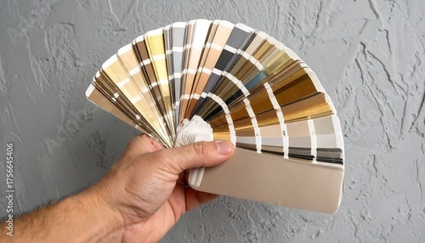Obraz Hand holding a paint color fan
