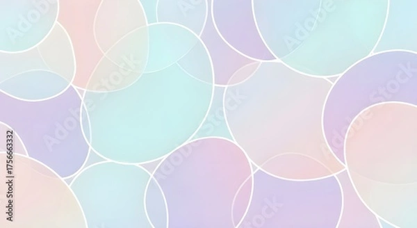 Fototapeta soft pastel abstract overlapping bubbles pattern background