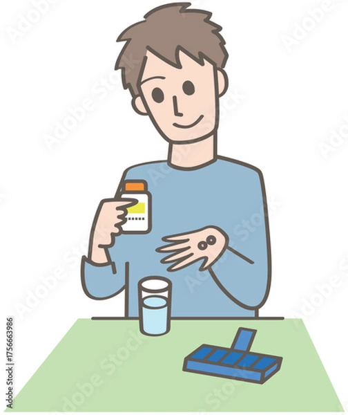 Obraz サプリメントを飲む人