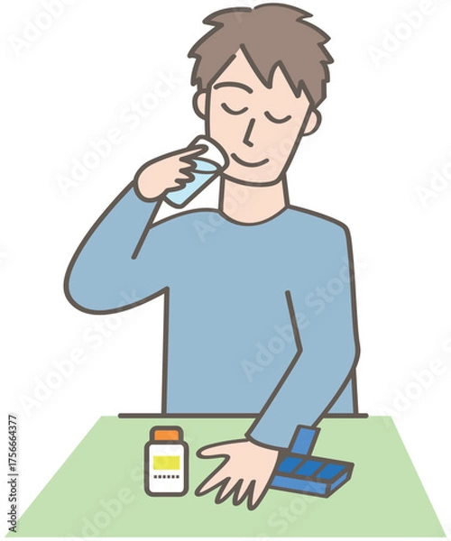 Obraz サプリメントを飲む人