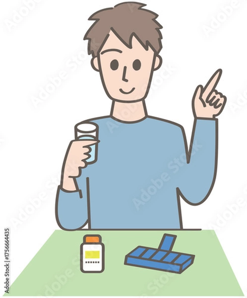 Obraz サプリメントを飲む人