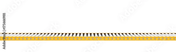 Fototapeta Delivery concept. Empty conveyor line isolated on a white. 3d illustration