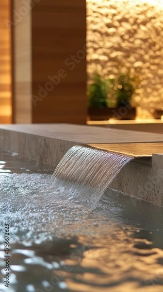 Fototapeta A hot tub with water flowing from it