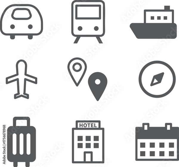 Obraz 旅行アイコンセット