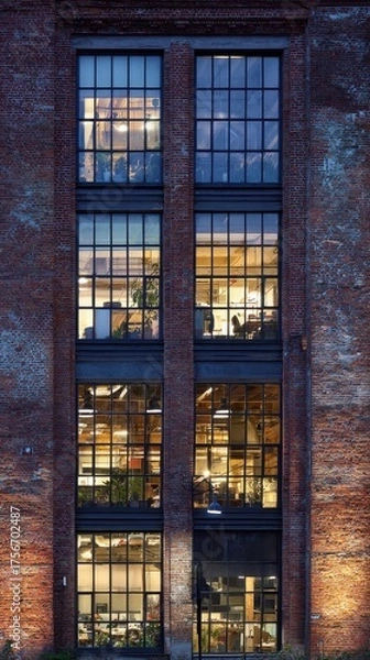 Obraz A large brick building with a clock on the side