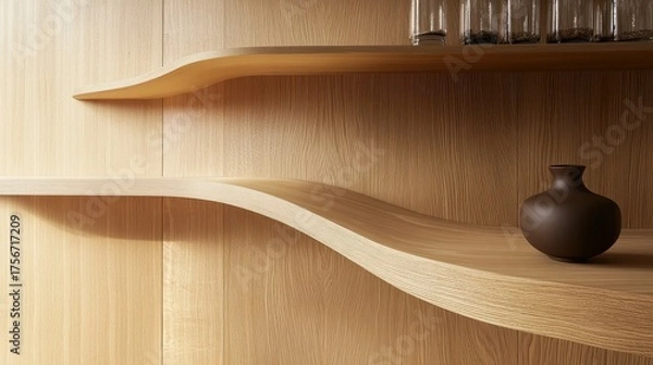 Fototapeta A vase and a shelf in a room