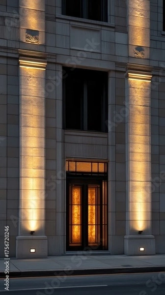 Fototapeta A building with a clock on the front
