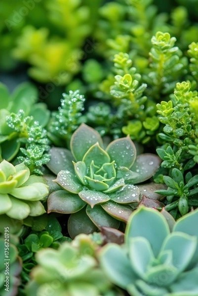 Fototapeta A close up of a plant with water droplets
