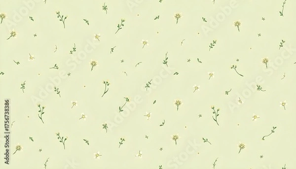 Obraz 초록과노랑이섞인작은꽃패턴배경
