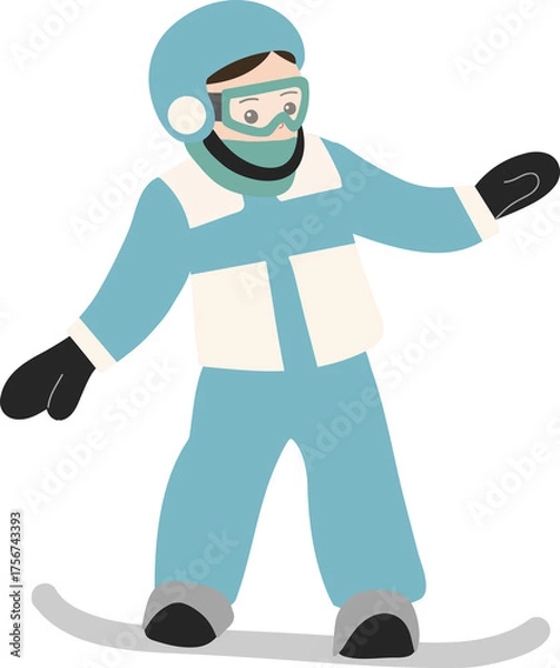 Fototapeta 스키장에서 스노보드를 타는 소년