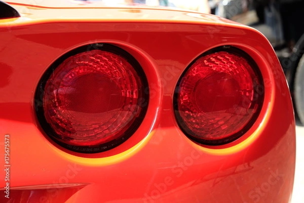 Obraz Close Up View of Sports Car Tail Lights