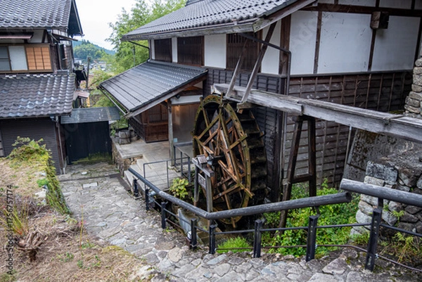 Obraz 早朝の馬籠宿