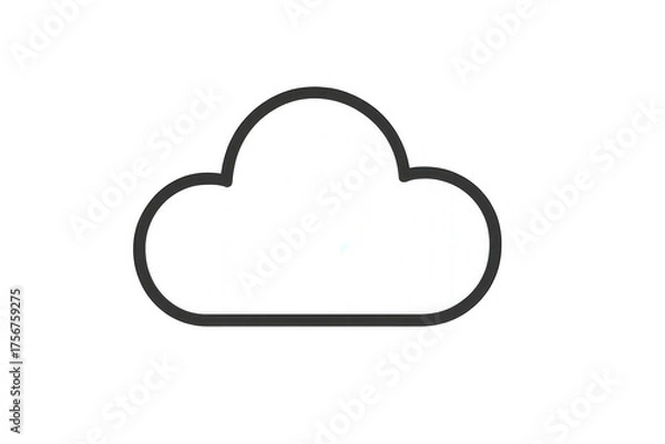Obraz Cloud computing concept symbolizing data storage, network synchronization, and internet technology with a white icon