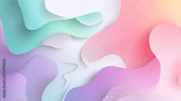 Obraz Abstract Pastel Wave Background: Soft, Dreamy, and Modern Design for Branding and Websites.