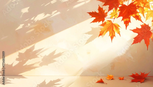 Obraz おしゃれな楓の背景