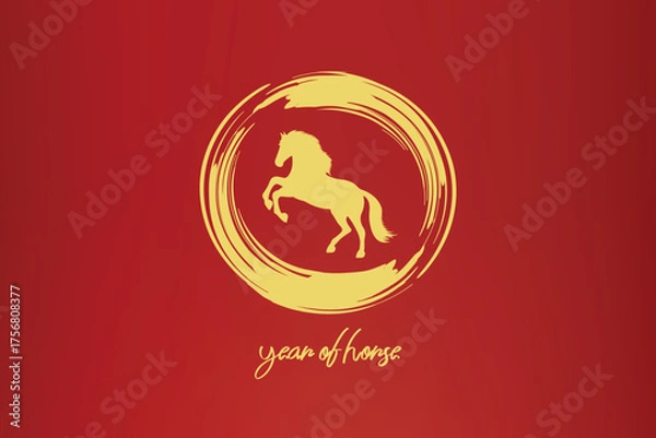 Fototapeta Chinese zodiac animals set with happy 2026 new year Vector illustration of astrology calendar horoscope symbol 