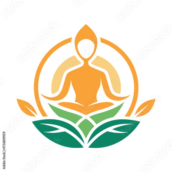 Fototapeta Modern Yoga Logo Design