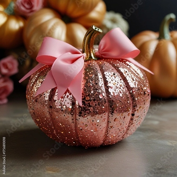 Obraz Sparkly Sequin Pumpkin for Elegant Fall Decorations