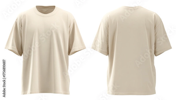 Obraz Beige t-shirt, front and back view
